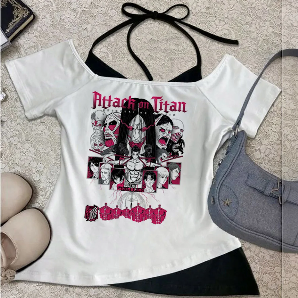 Attack on Titan cropped top shoujo korean fashion cutecore funny t shirt cute clearance sales funny kawaii dollette