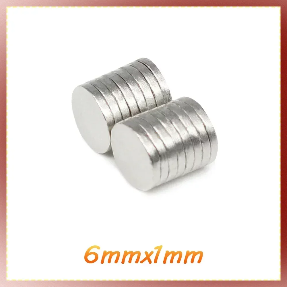 100/200/500/1000PCS 6x1mm Thin Small Round Neodymium Strong Magnets N35 Powerful Strong Magnetic Magnets