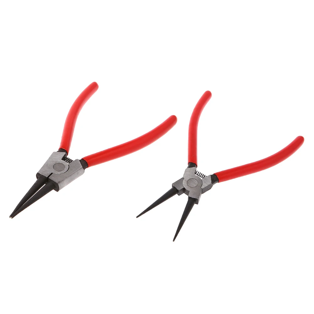 Y17A 4Piece 180MM Snap Ring Pliers Set Circlip Pliers Kit Internal External Curved Pliers 7In In External Pliers Retaining Clips