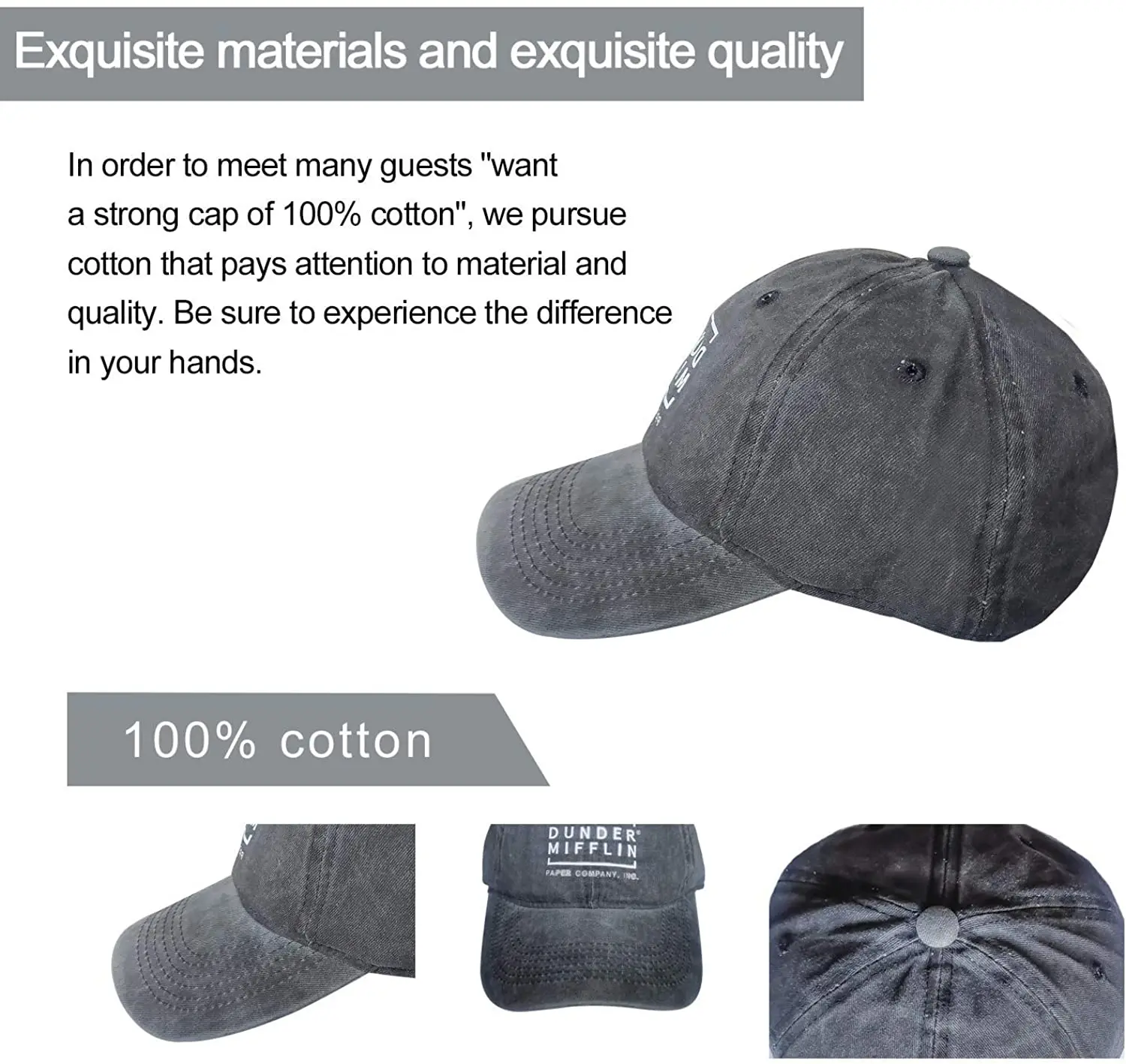 Denim Cap Boston Terrier Dog Baseball Dad Cap Classic Washed 100% Cotton Adjustable Casual Sports for Men Women Hat