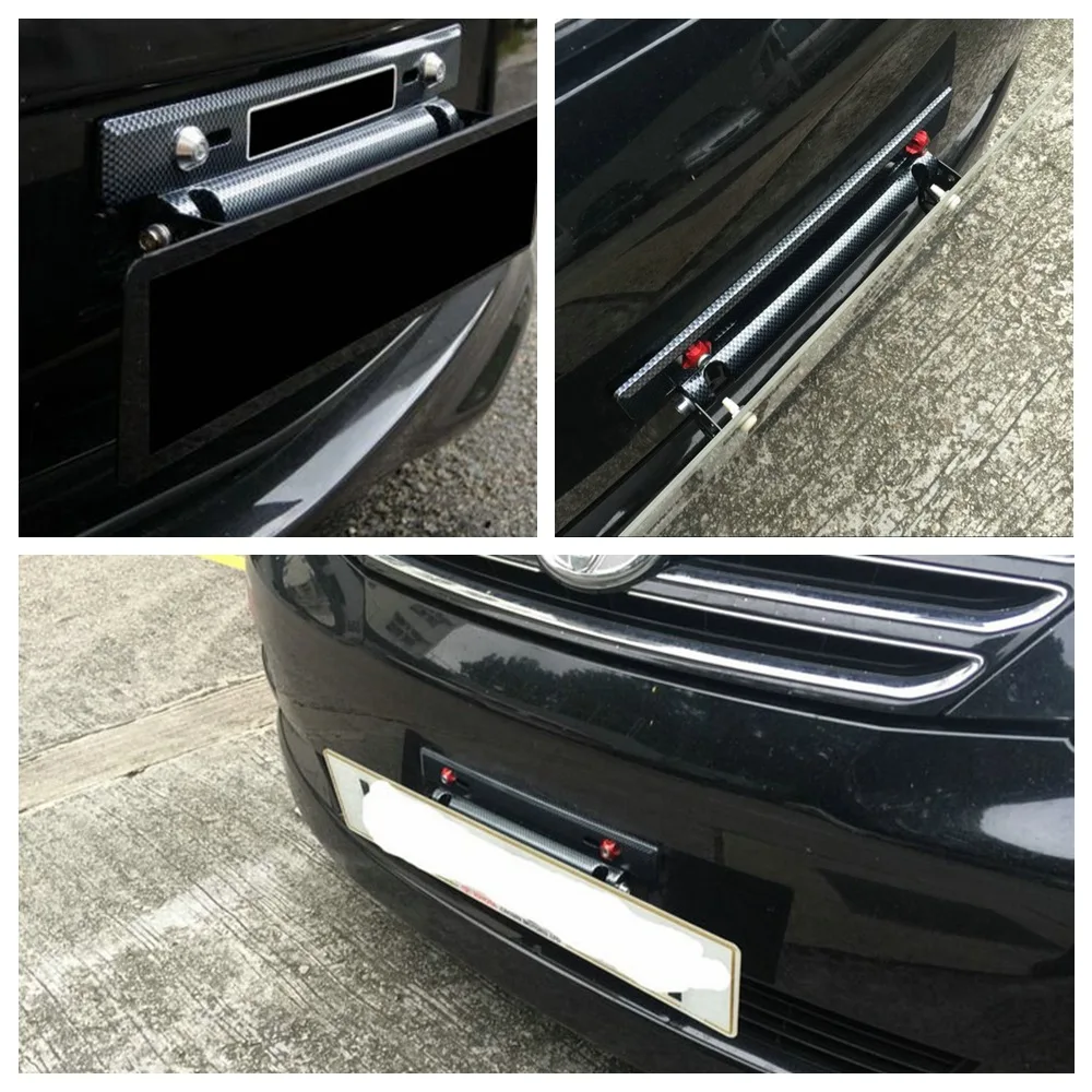 

Carbon Fiber Look License Plate Frame Holder Bracket Water Transfer Printing Car Styling Accessories