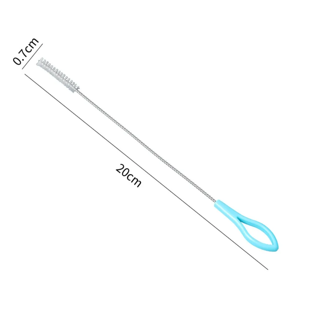 360 Degree Straw Cleaning Brush Stainless Multifunction Straw Bottle Cleaning Brushes Soft Hair Deep Clean Scrub Brushes