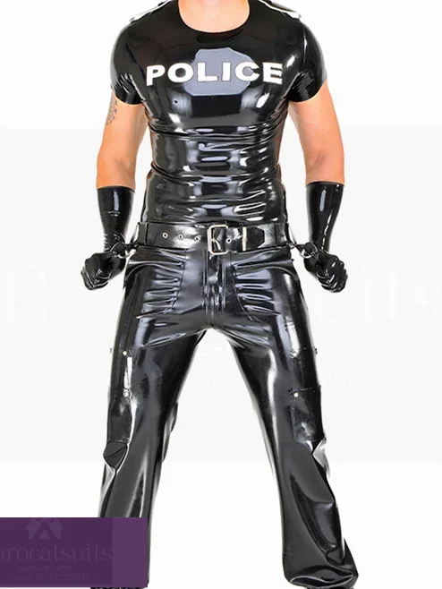 

customized latex catsuits men Latex body with round neckline Men Panties handmade customization Suit fetish shorts