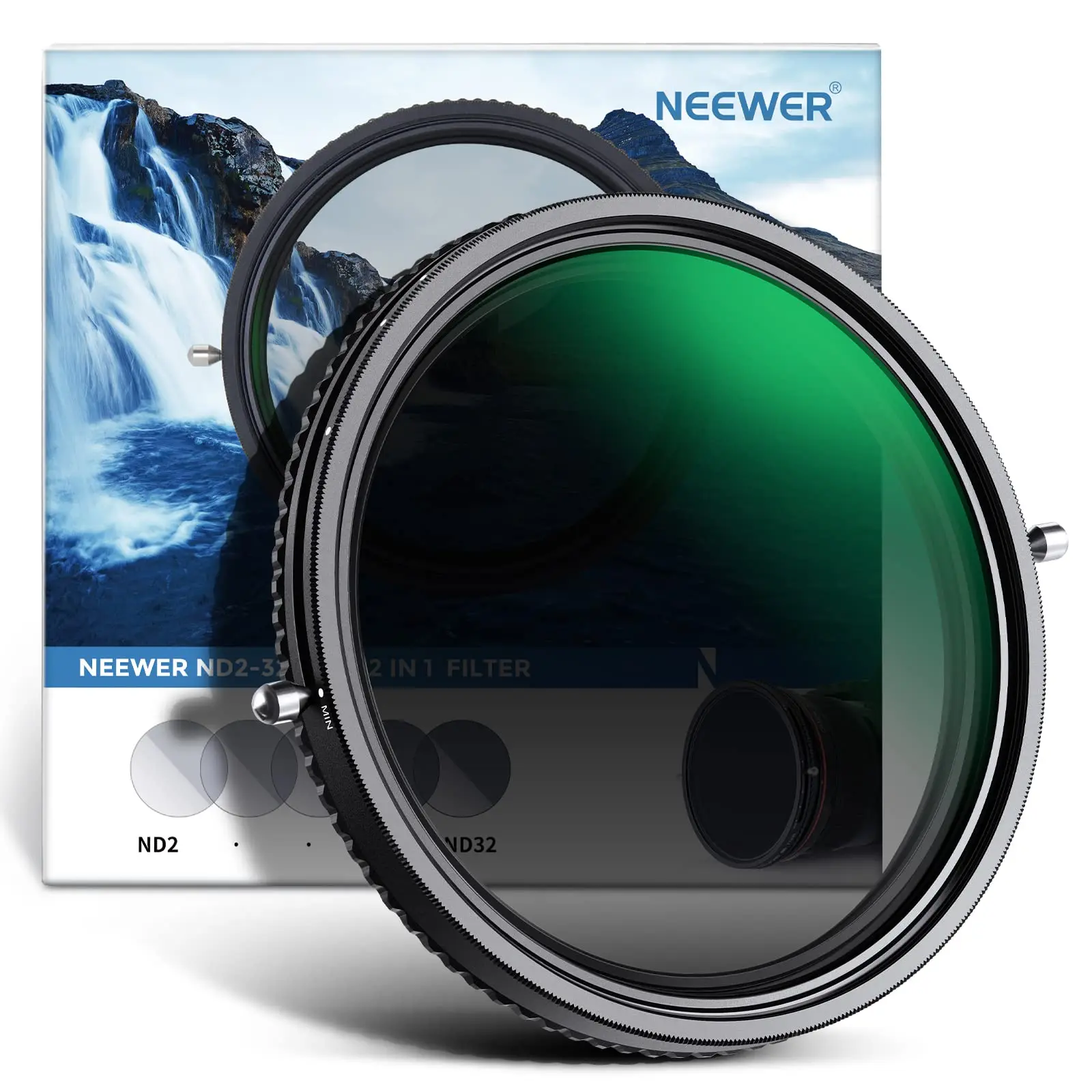 NEEWER 2 in 1 67mm Variable ND Filter ND2-ND32&CPL Filter Camera Filters