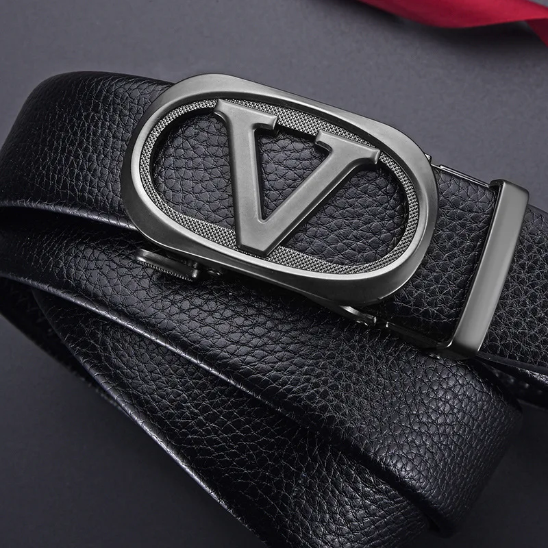 Belt, Men's Fashion, Student Automatic Buckle Leather Belt, Men's Business Casual Versatile Men's Pants Belt