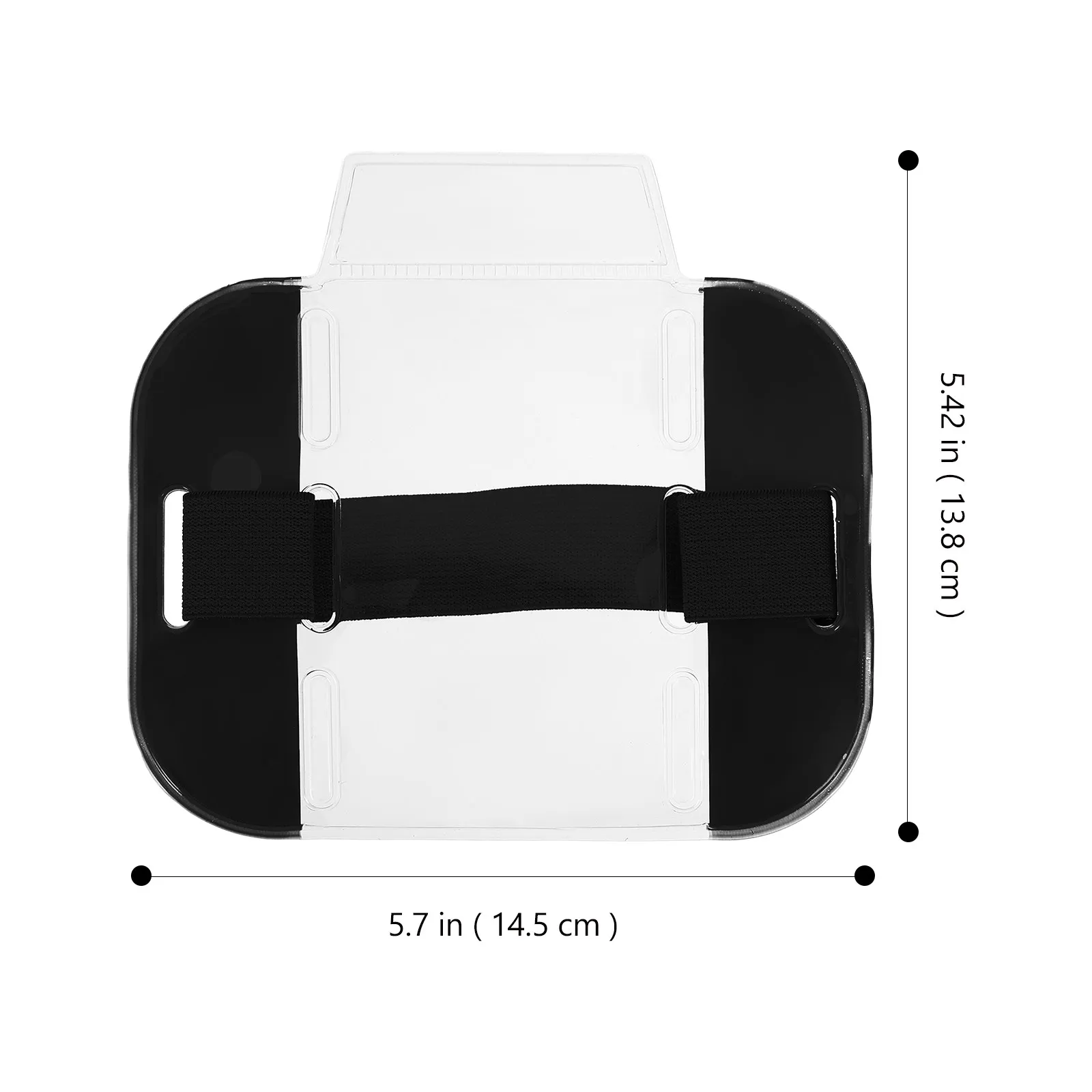 2Pcs Colorful Badge Holder Arm Band Adjustable Clear PVC Security Id Card Protector Sleeve for Worker Home Use