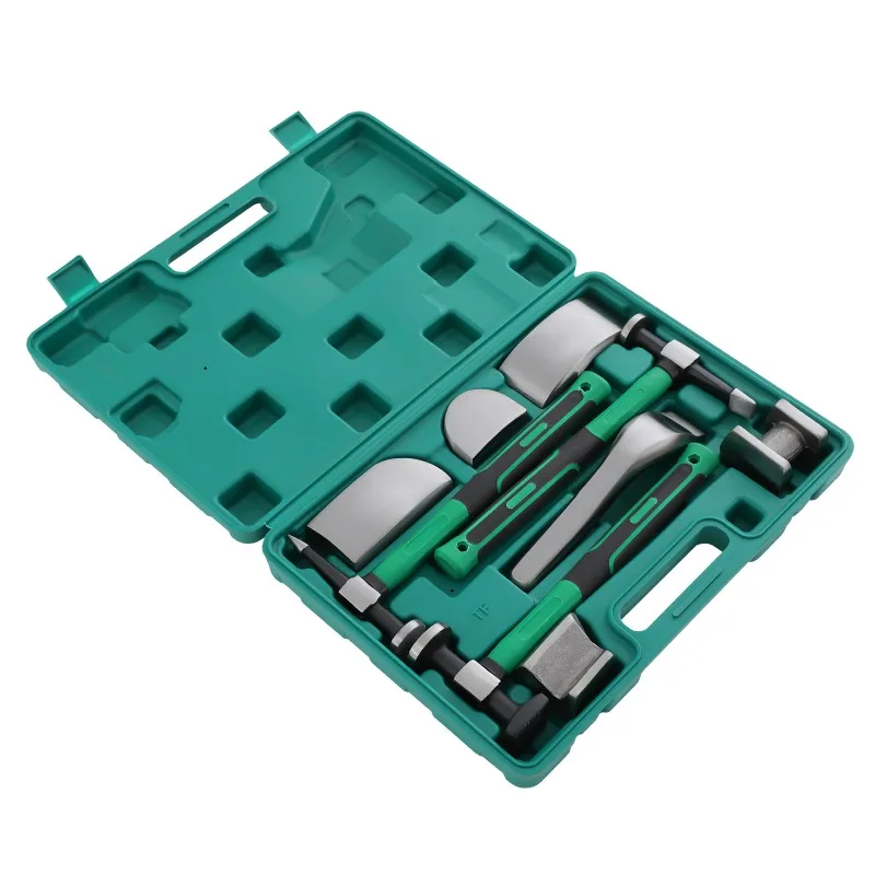 9-teiliges Auto-Karosserie-Panel-Kotflügel-Hammer-Dolly-Set, Hammer-Dolly-Set mit Metallkörper, Dent-Brecheisen-Reparaturwerkzeuge, für die automatische/mechanische Reparatur