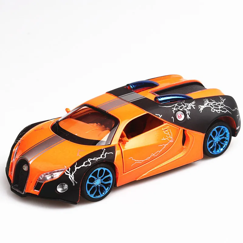 Bugatti Veyron Super carro esportivo para crianças, brinquedo de corrida Diecast, modelo puxador, colorido, A125, 1:32, menino