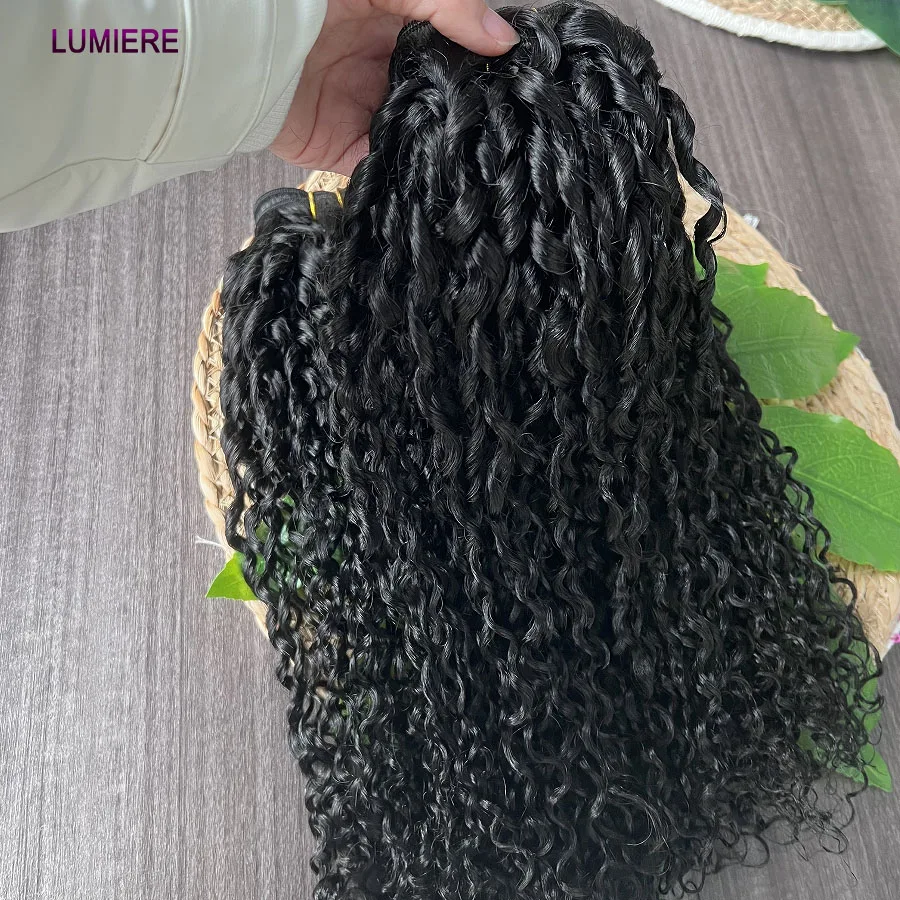 Burmesische Pixie Curly Bundles Unbehandeltes Jungfrauenhaar 3/4 Bundle-Deal Tiefe Afro-Locken Echthaar-Extensions Großhandel – Detail 27
