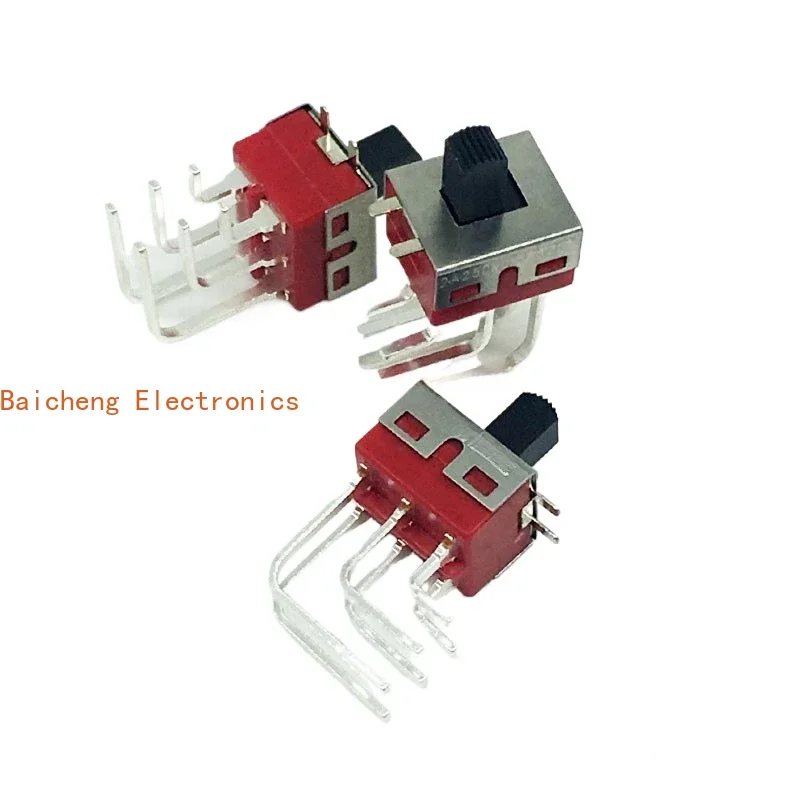 10PCS Q15 sliding switch pull 6-pin 2nd gear TS-11L side pull bent foot handle height 7h