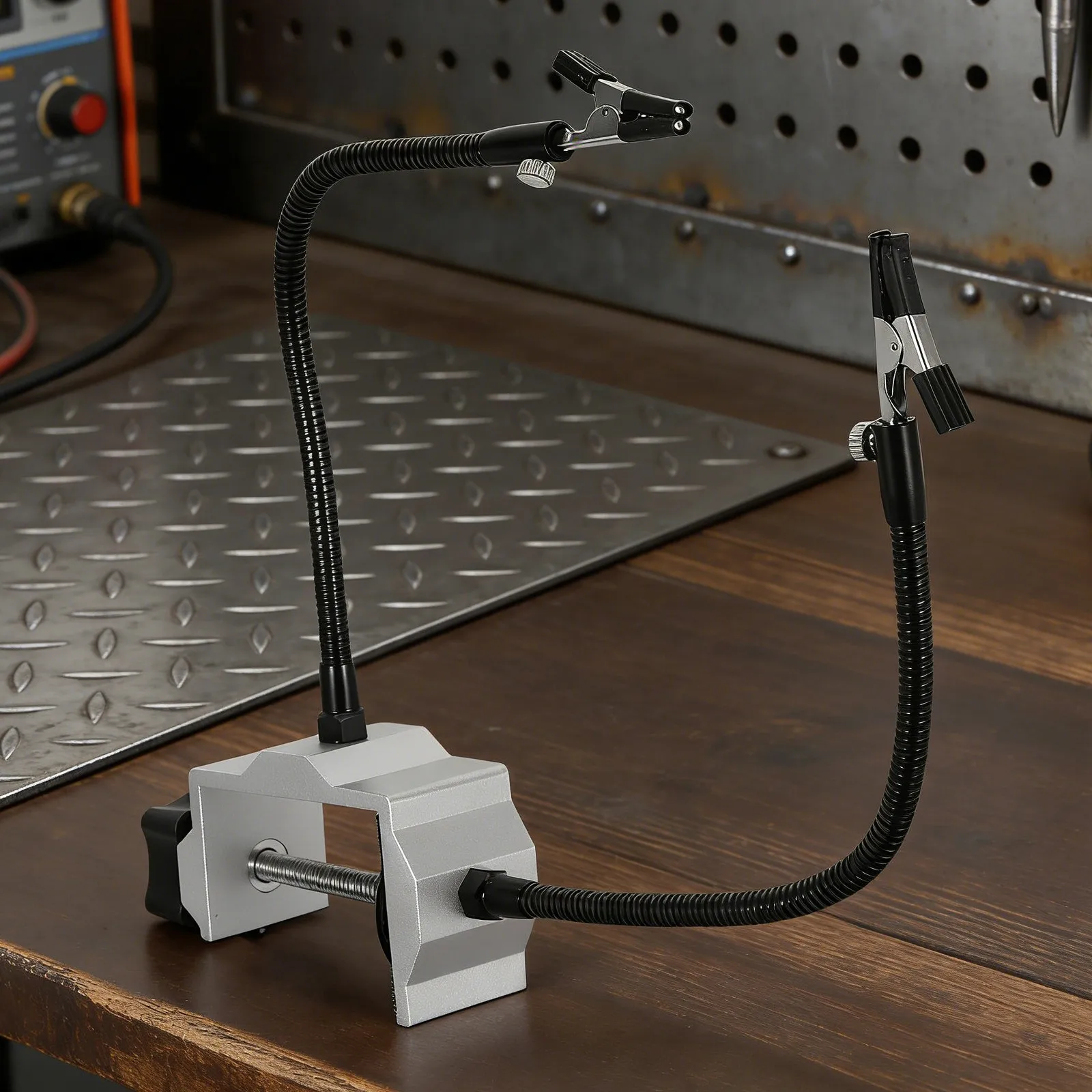 helping-hand-soldering-clamp-with-2-flexible-arms-nonslip-base-pcb-holder-for-electronics-repair