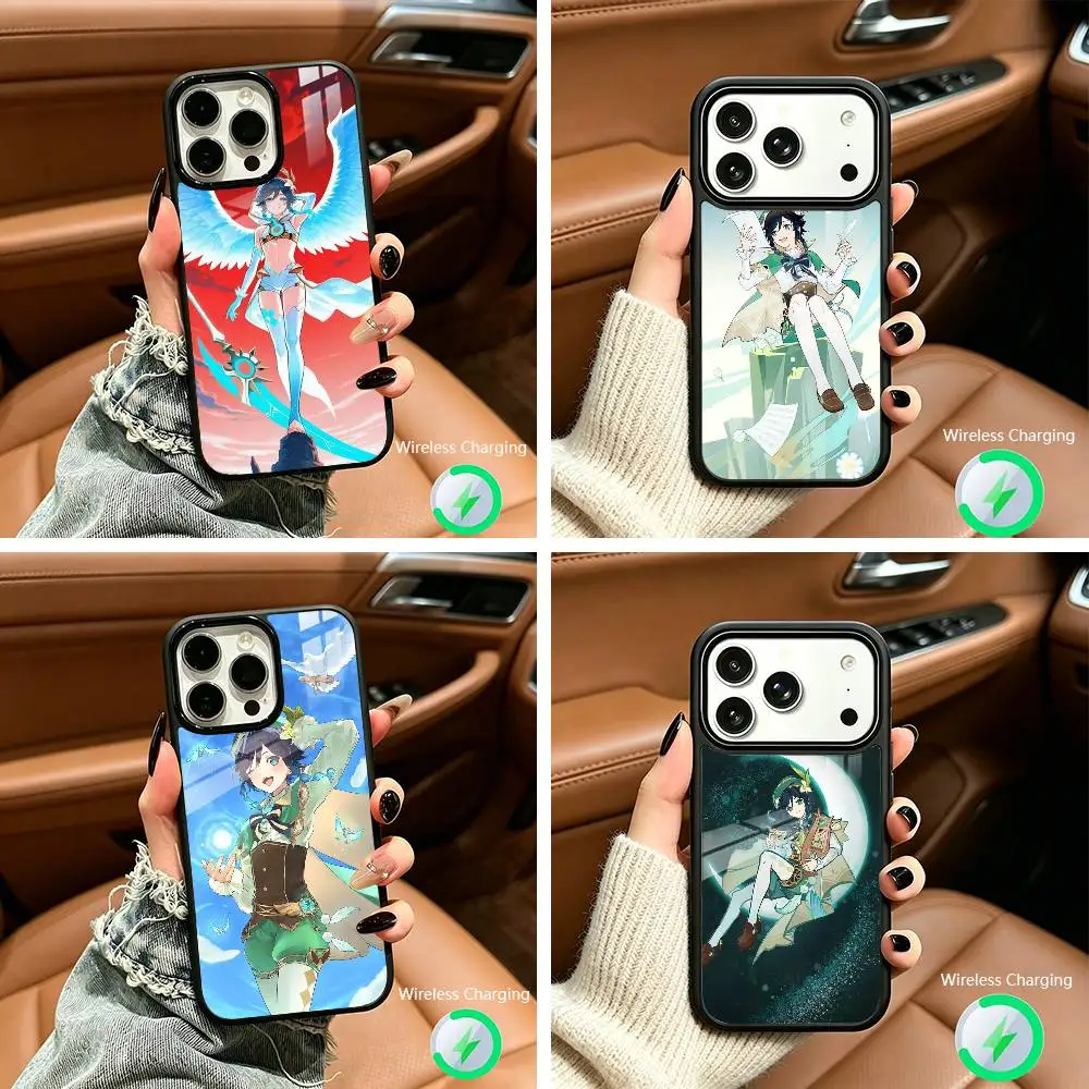 

G-GenshinV-Venti I-Impact -gvi Wireless charging phone case compatible with iPhone 17/16/15/14/13/12/11