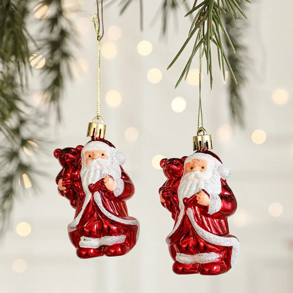 2PCS Red&white Christmas Hanging Decoration Santa Clause Camera Owl Christmas Tree Ornament Festival Party Supplies