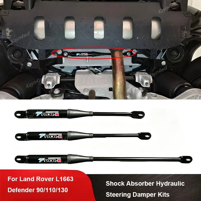 Off Road 4x4 Exterior Accessories Shock Absorber Hydraulic Steering Damper Stabiliz Kits For Land Rover L663 Defender 90 110 130