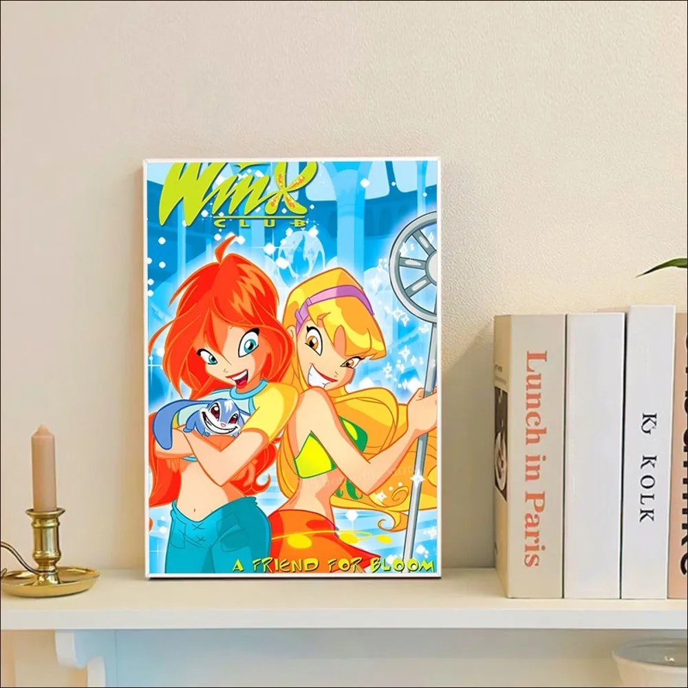 Girl W-Winx Catoon Club Poster Classic Anime Poster Fancy Wall Sticker for Living Room Bar Decoration Decor Art Wall Stickers