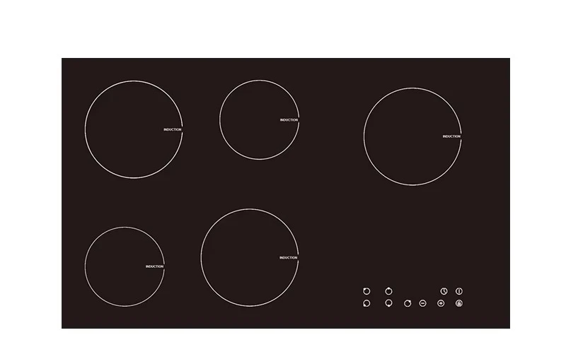 JY-ID5002 Electric Stainless Steel Induction Cooktop 5 Burners Built-in 8200W Touch Control for Household Hotel Commercial