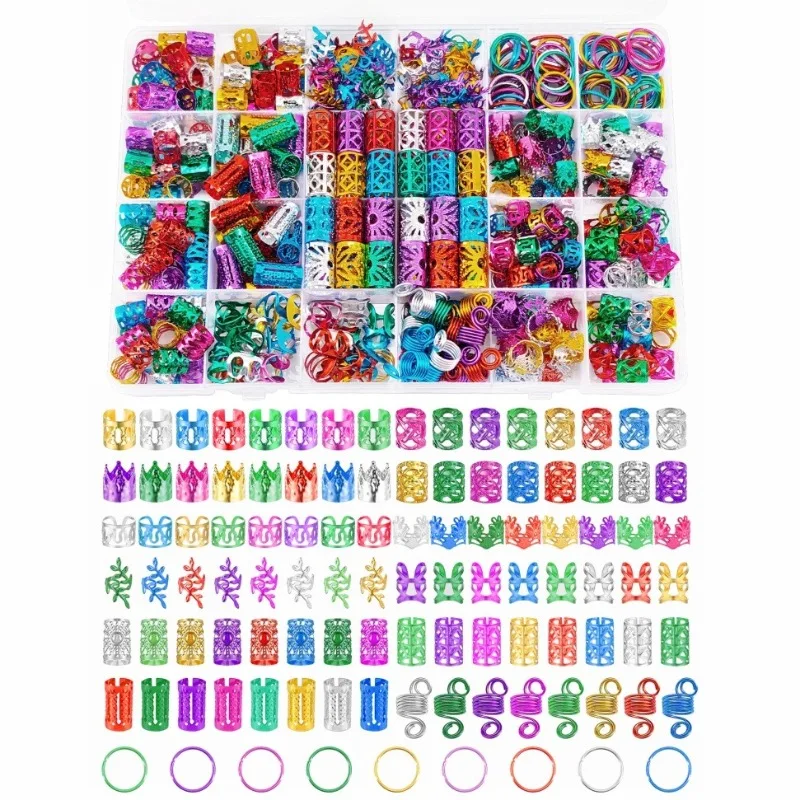 

Premium 280Pcs Colorful Hair Rings Set Various Styles Hair Accessories Kit for Dreadlocks Braids Women Daily Party Cute Trendy