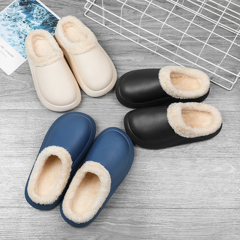 Winter Clogs Men Women Slipper Warm Furry Soft Slippers Couples EVA Indoor Home Cotton Casual Outdoor Fluffy Slides Plush