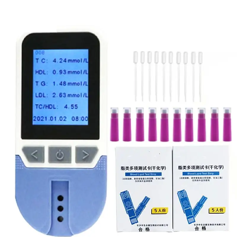 

Lipid Profile Meter 4 in 1 Total Cholesterol TC Triglyceride TG High Low Density Lipoprotein HDL Test Analyzer System Monitor#