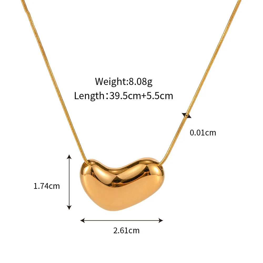Stainless Steel PVD 18K Gold Plated Tarnish Rope Chain Irregular Solid Pendant Necklace For Woman Jewelry Wholesale 2023 Trendy