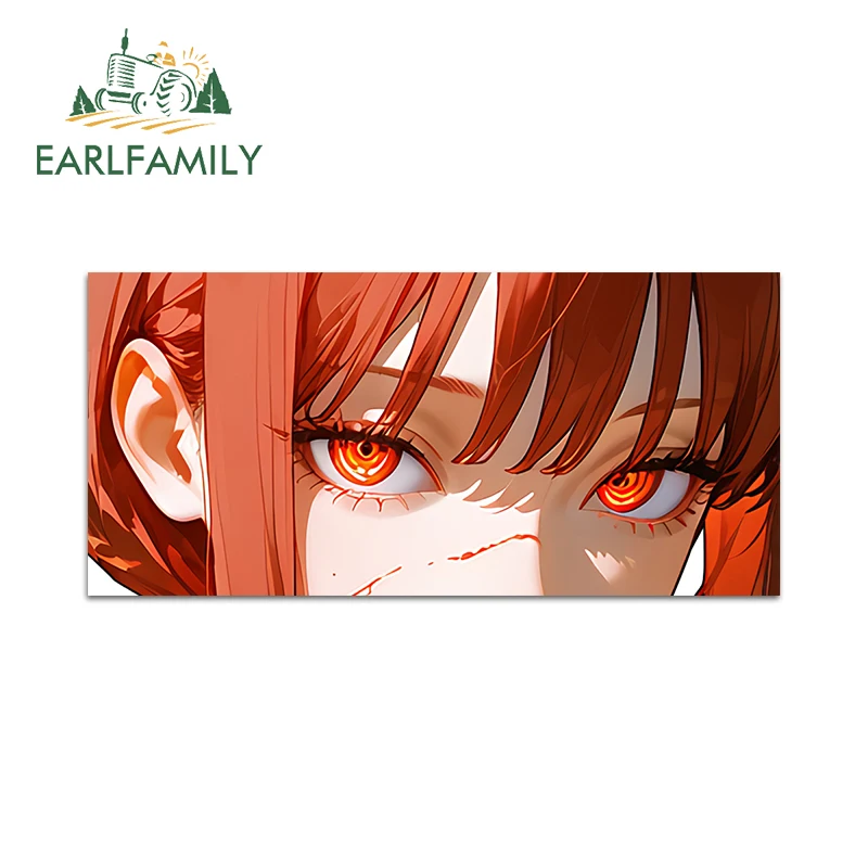 Earlfamily makima anime tapa adesivos de carro vinil personalidade prancha espelho retrovisor peeker decalque atv decoração criativa