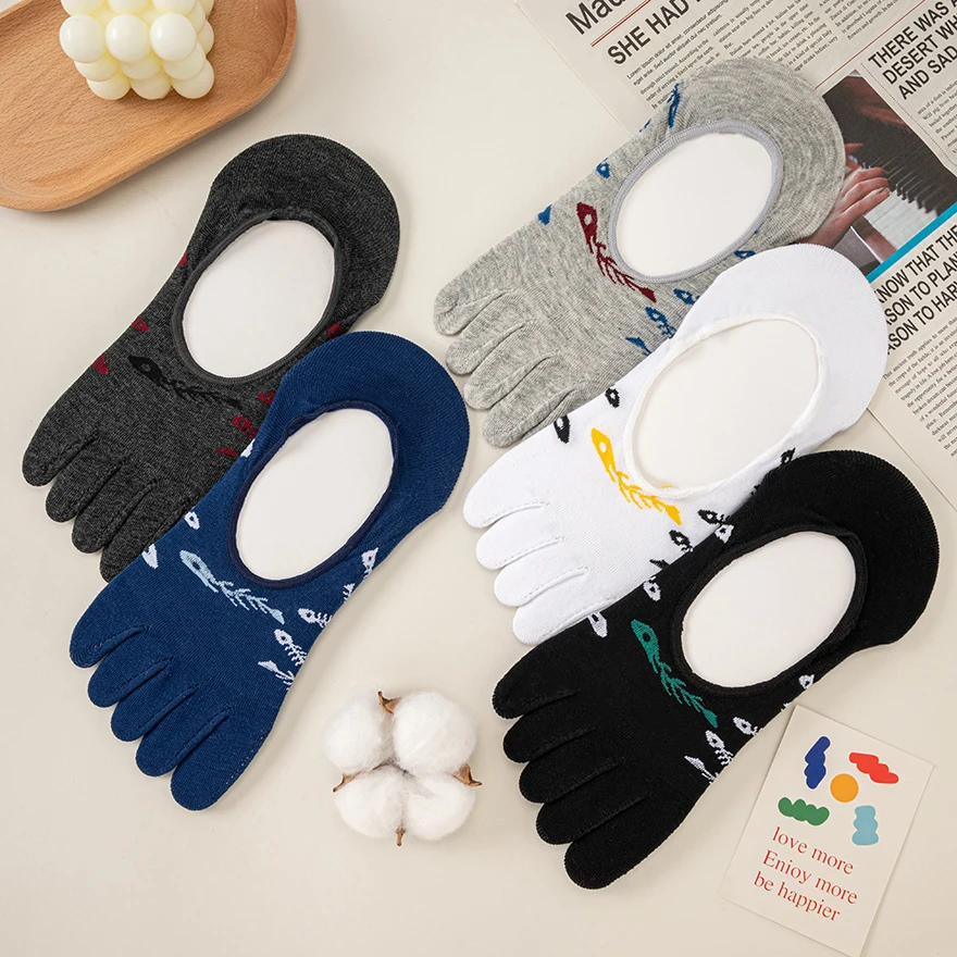 Five-finger Socks Men's Cotton Spring And Summer Invisible Socks Mesh Breathable 5 Toe Socks