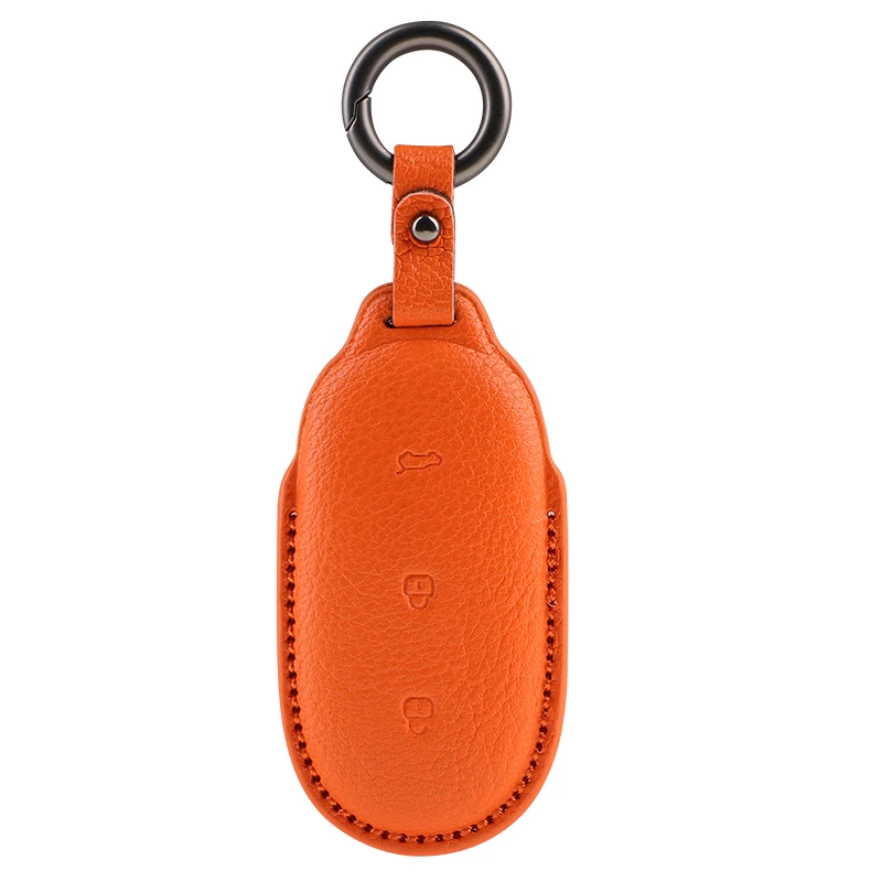 For LEADING IDEAL LiXiang L9 L8 L7 Car Key Case Smart Remote Keychain Sheepskin Cover Shell Alcantara Interior Protectors