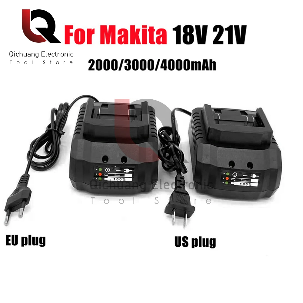 18V 21V Li-ion Battery Charger Quick Charge for Makita BL1415 BL1815 BL1830 BL1850 Power Tools Portable Charger US/UK/EU Plug