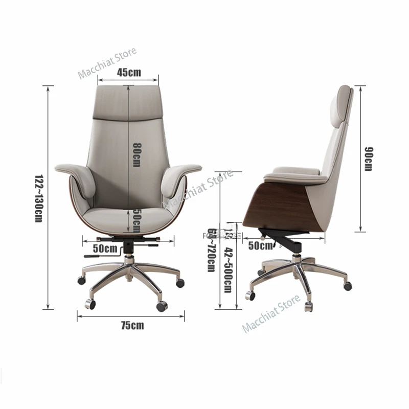 Light Luxury PU Leather Boss Chair Office Furniture Home Comfortable Computer  Lift Swivel Armchairs Ergonomic