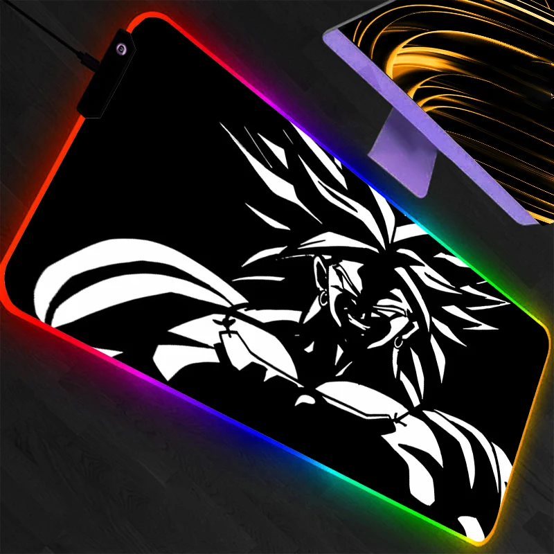 

Коврик для мыши с RGB-подсветкой Dragon Ball DBZ, аниме Gabinete Gamer, компьютерный светодиодный настольный коврик, клавиатура, игровые аксессуары, коврик для мыши