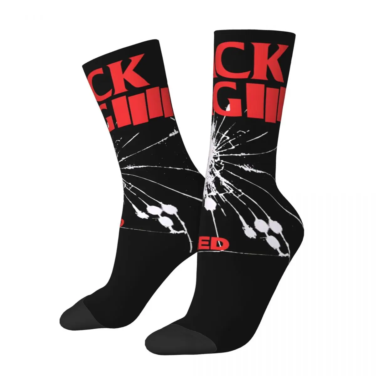 Crazy compression Awesome Sock for Men Harajuku Black Flags Quality Pattern Crew Sock Novelty