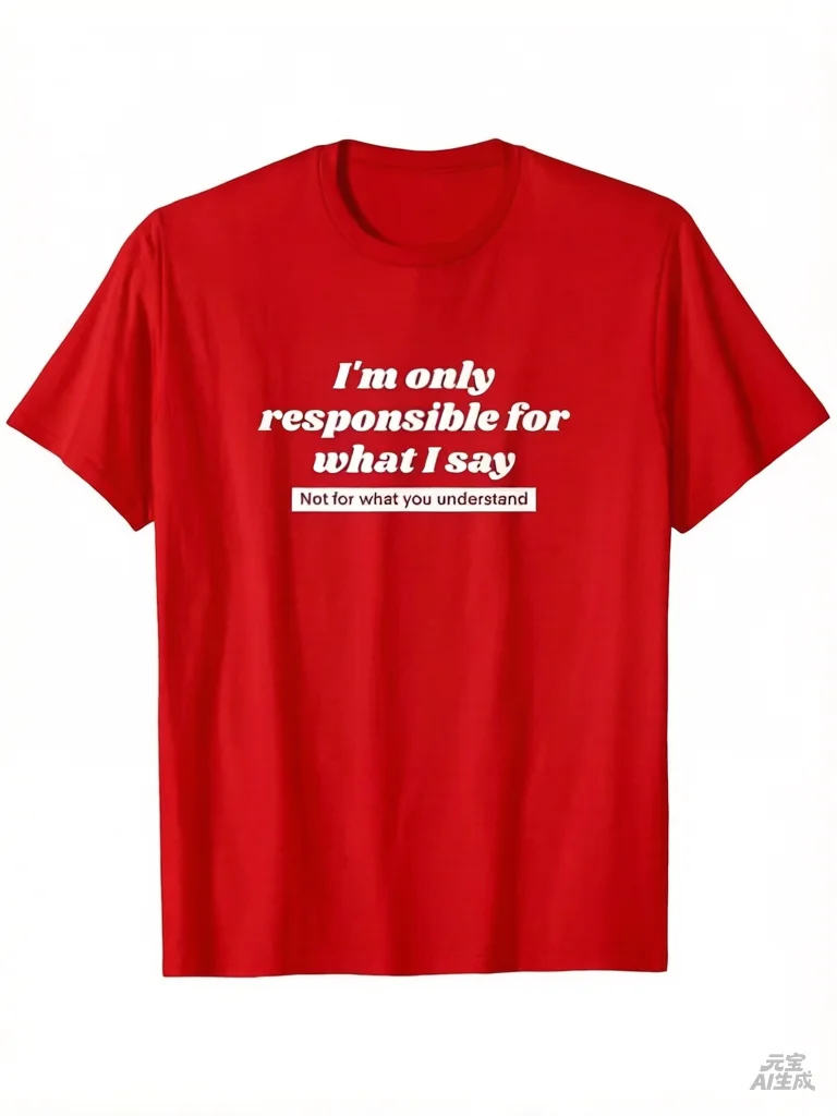 Unisex 'I Only Take Responsibility for My Words' Funny Satirical Quote Crew Neck T-Shirt Casual Top