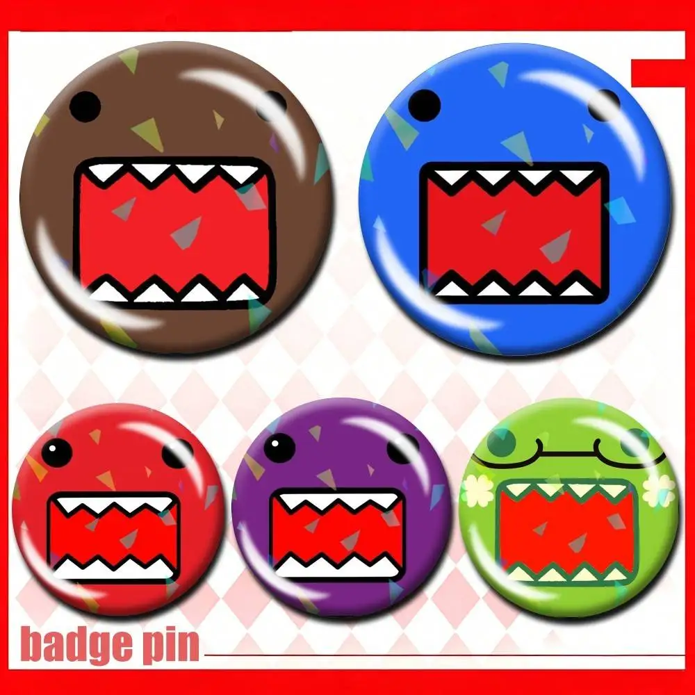 

Lovely Domo-KunS Face 25 32 44 58 75mm Badges Personalized Round Brooches Pins Accessory Customizable
