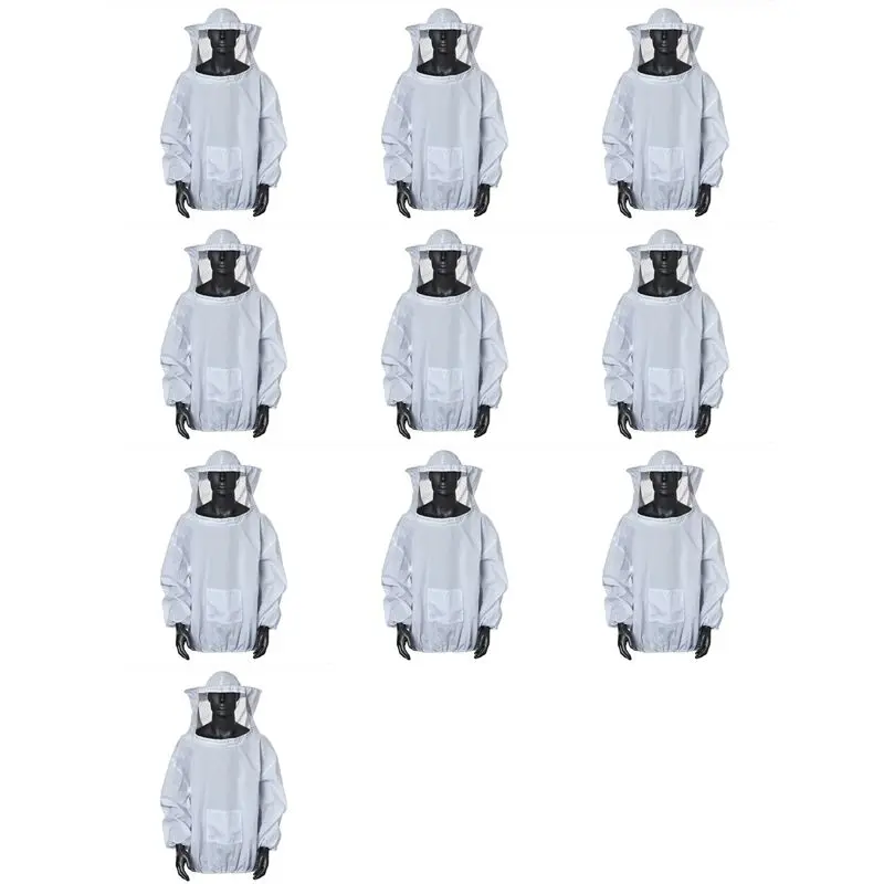 10x-combinaison-de-protection-pour-apiculteur-avec-voile-manches-de-casquette-d'apiculteur-veste-d'apiculteur-b61b