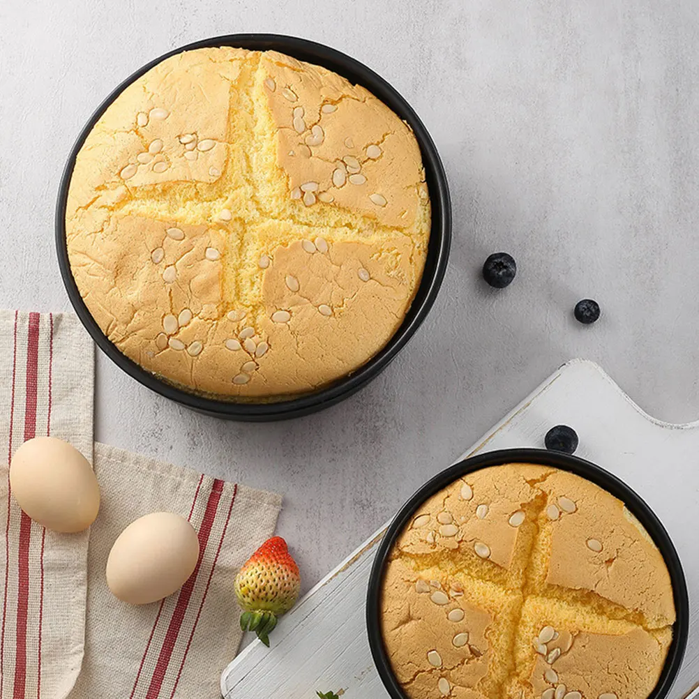 

Stainless Steel Baking Cake Pans 2pcs Removable Bottom Round Cake Molds Oven Safe Deep Baking Tins For Home And Professional Use