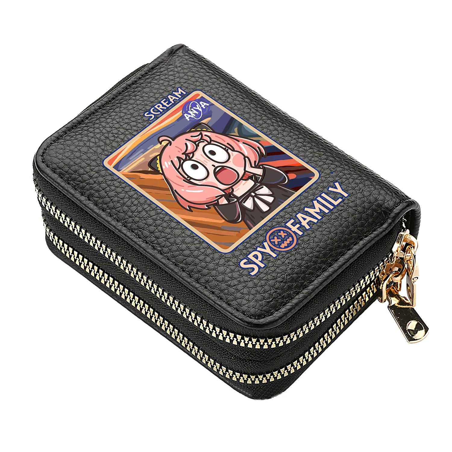 Anime SPY Family Girls Double Zipper Cute Short Wallet Cartoon Card Holder Coin Purse Small Change Pocket Clutch Bag Money Bags