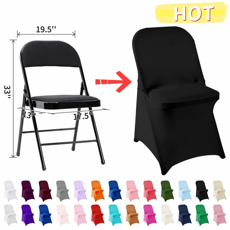 

Spandex Chair Cover Removable Washable Living Room Folding Chair Cover Stretch Chair Protector Party Banquet Wedding Event Decor