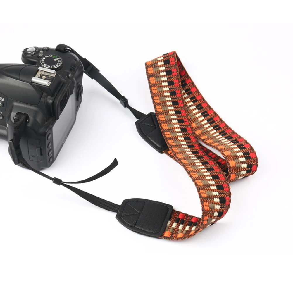 

Dslr Vintage Crossbody Universal Hanging Strap Adjustable Comfortable Cotton Thread Bright Color Safety Buckle Men Women Outdoor