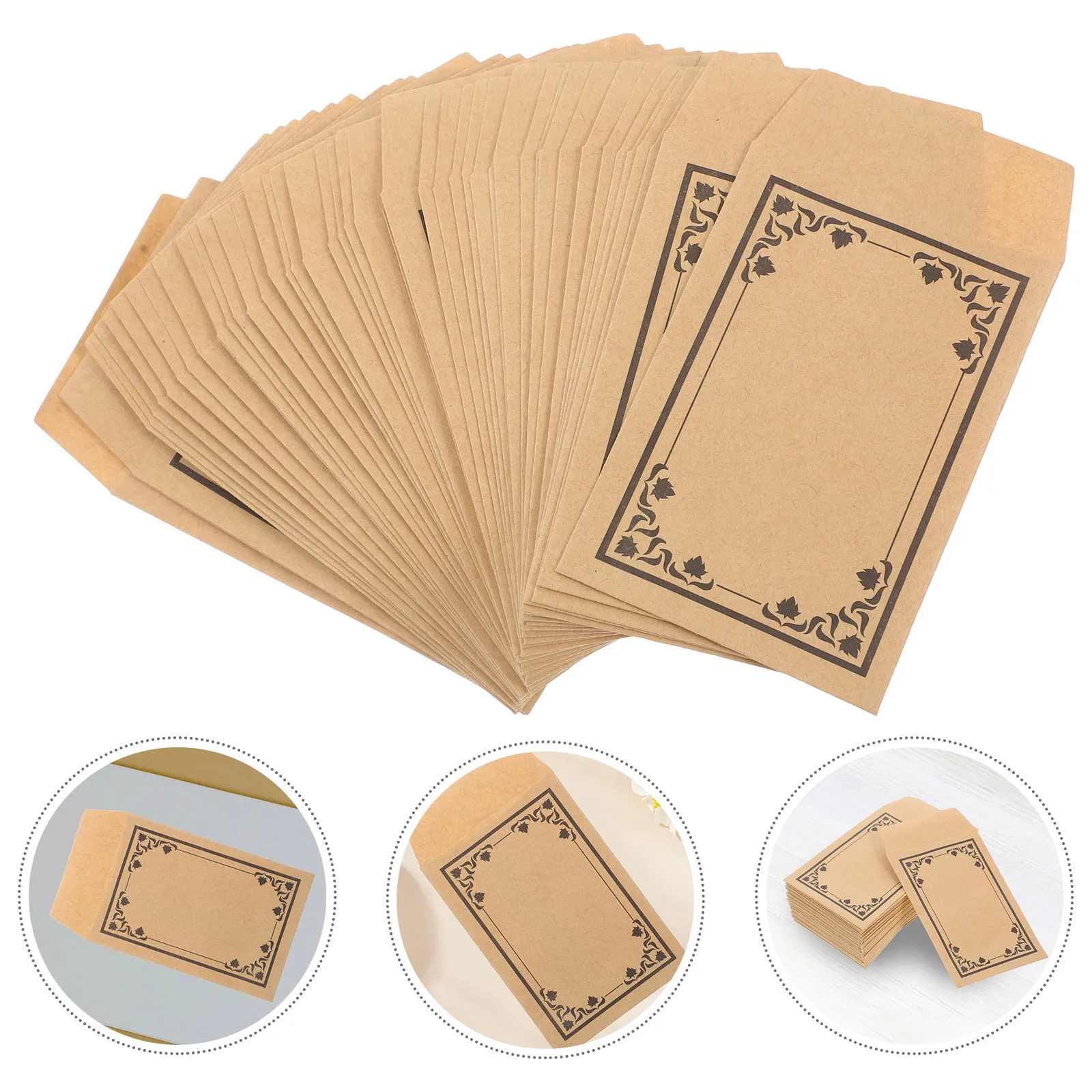 

50 шт., самозапечатывающиеся конверты из крафт-бумаги, маленькие монеты, наличные, портативный, активируемый влагом, клей, универсальное использование