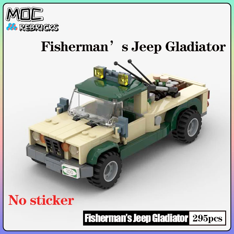 

Military MOC Fisherman’s Jeep Gladiator Vehicle Soldier Weapon Building Block Model Bricks DIY Toys for Kid Christmas Gifts