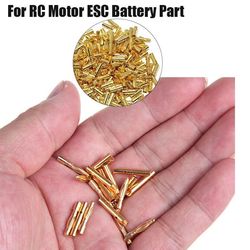 

20 шт./лот, высококачественный 2,0 мм золотая пуля, разъем типа «банан» для ESC Lipo RC, вилки для батарей (10 пар)