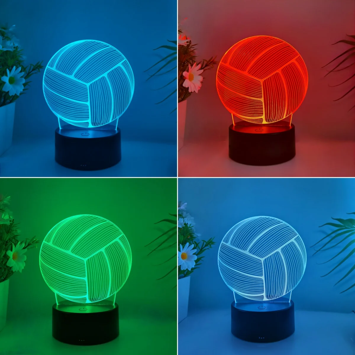 1pcs volleyball 3D nightlight, holiday decoration table light, USB bedroom companion sleeping light, gift nightlight for friends