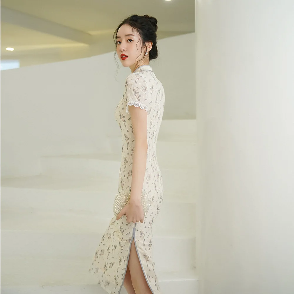 

Модное обновленное ципао Dr Bone-Eating Ele, маленький размер, осень-лето 2025, новая молодежная модель, 100% полиэстер