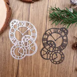 Wall Clock Gear Combination Cutting Dies Stencil DIY Scrapbooking Die Cut Card Template Mold Embossing Decoration Craft