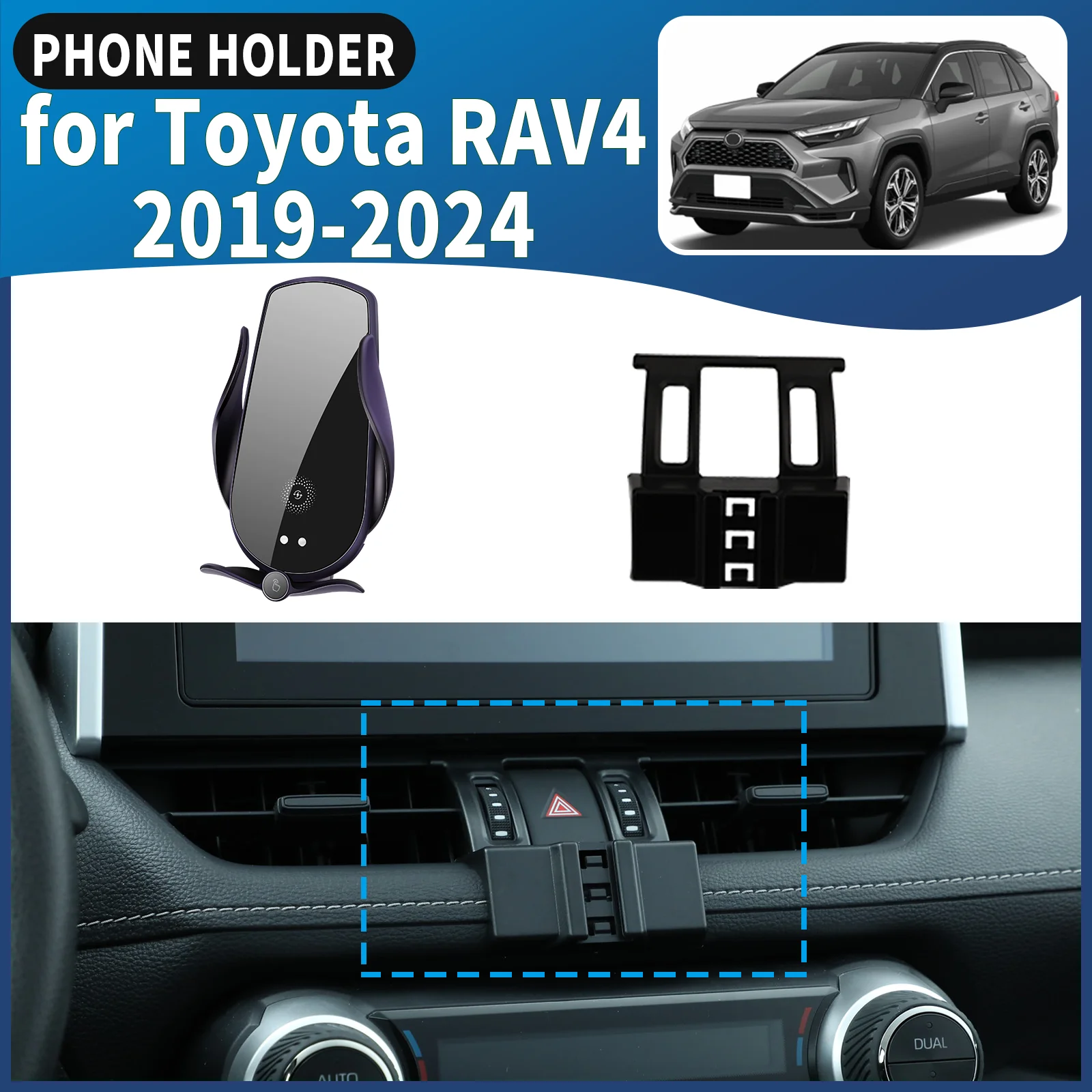 

fit for Toyota RAV4 2019-2024 XA50 Hybrid Car Phone Holder Mount Vehicle-Specific GPS Navigation Easy Installation accessoires