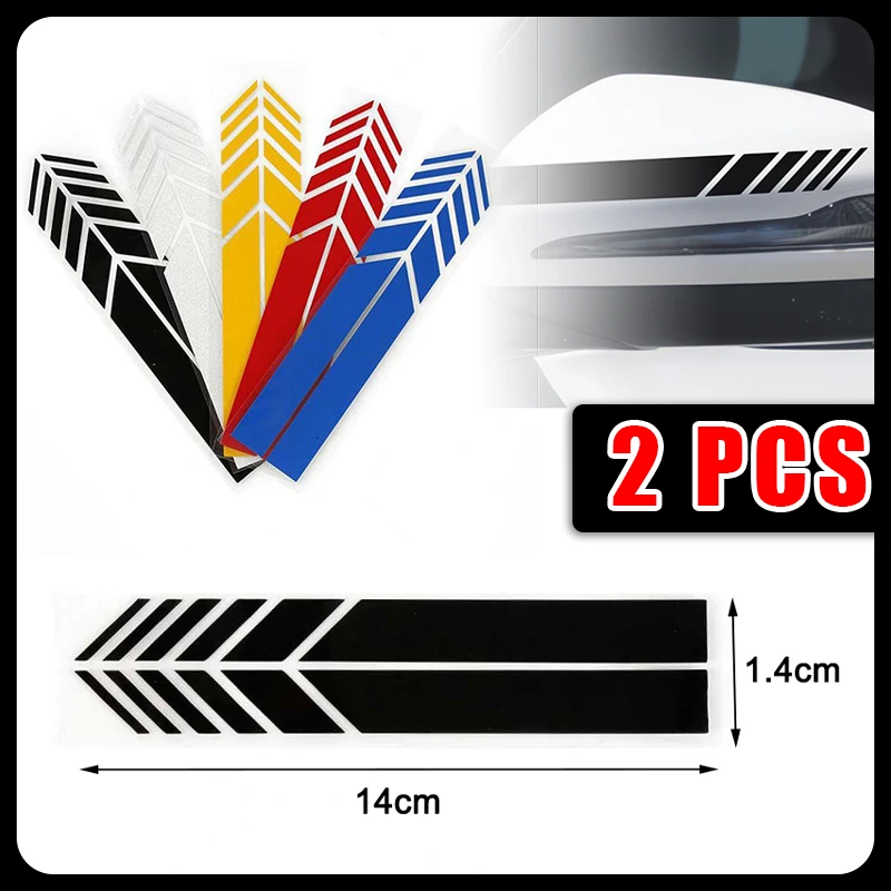 

2PCs Car Stripe Stickers Rearview Mirror Reflective Vinyl Decals Fashion Racing Decoration Car Styling Waterproof Sticker