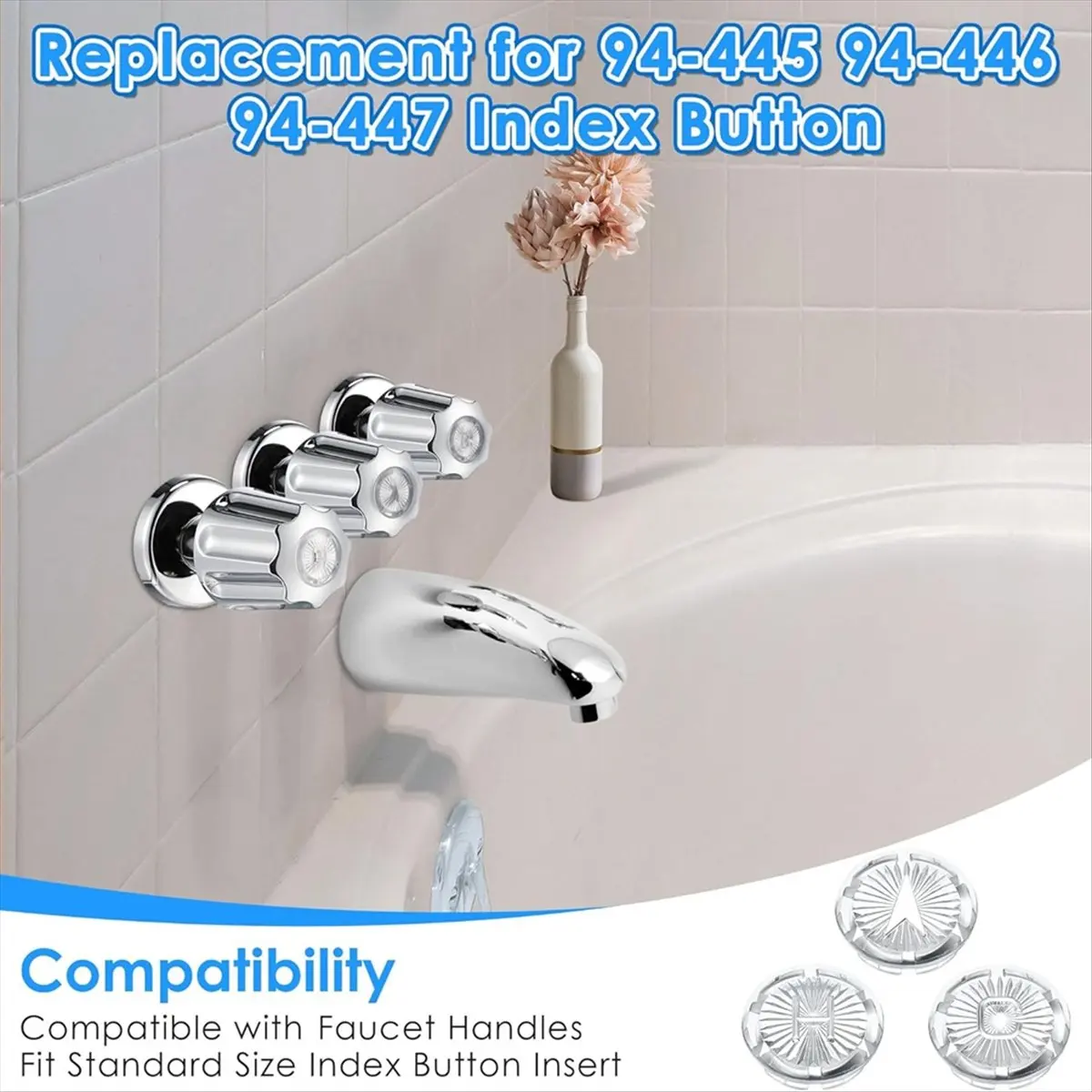 Faucet Index Buttons for 94-445 94-446 94-447 Faucet Handles Button,Bathroom Sink Knobs Index Buttons