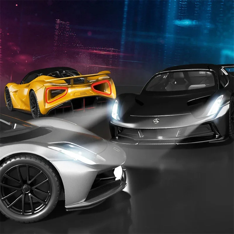 1:32 Lotus EVIJA Alloy Pure Electric Sports Car Model Diecasts Metal Super Race Car Vehicles Model Sound and Light Toy Gift