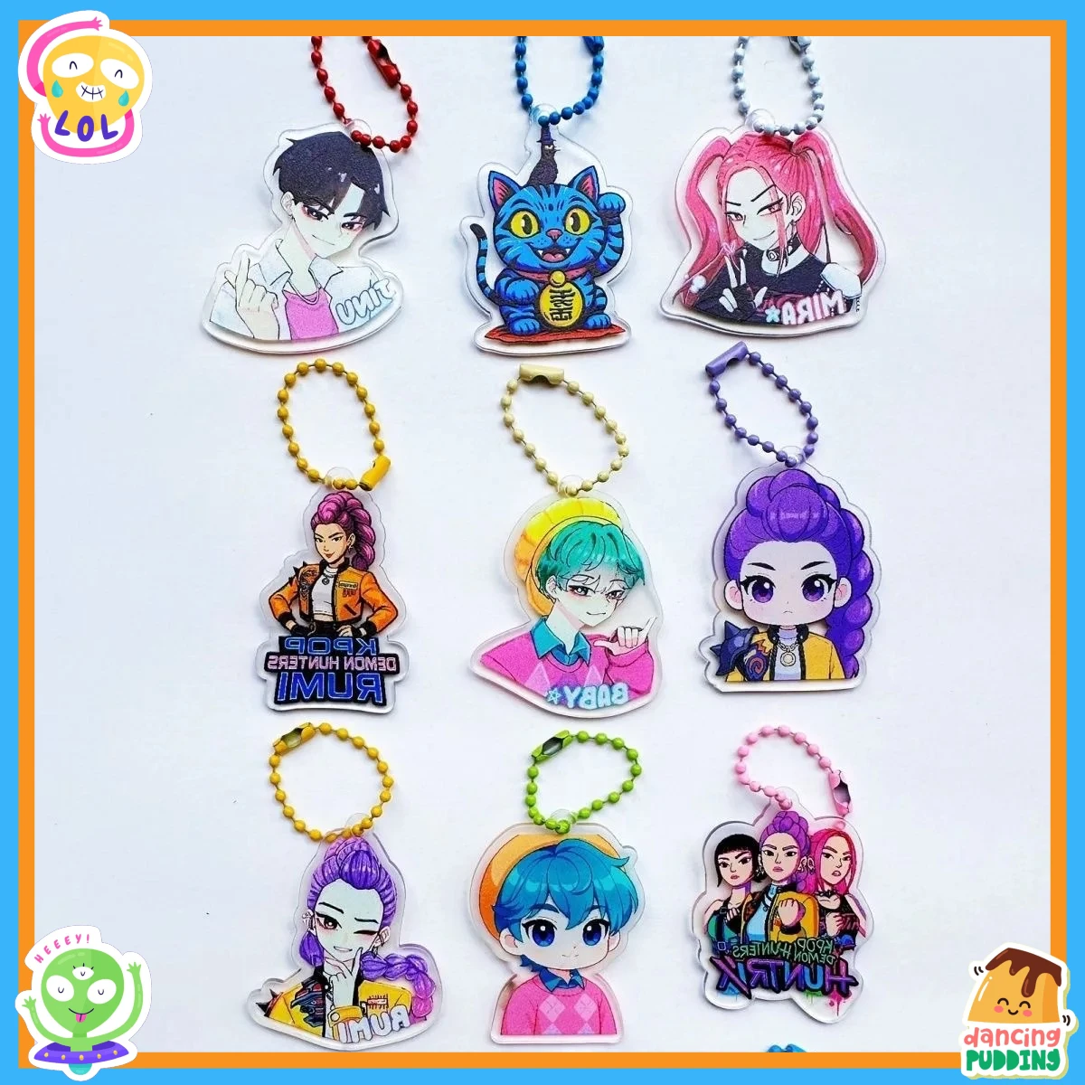 سلسلة مفاتيح Kpop Demon Hunters HUNTR/X قابلة للجمع - مجموعة مكونة من 32 قطعة من الأكريليك، ملحقات حقيبة ظهر على الطراز الرسمي للمحبي #5