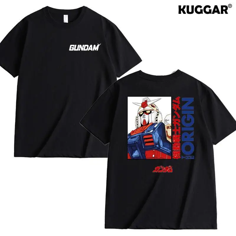 

Mobile Suit Gundam T-shirt Women Joint Heavy Short-sleeved Zagu Tide Brand Loose Clothes Gundam Men Cotton Round-neck Top